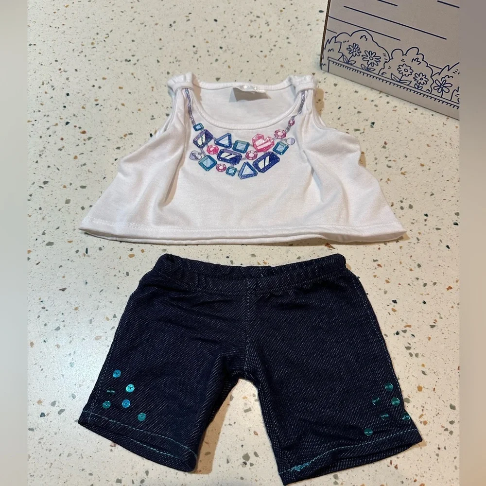 Build-A-Bear‎ Jeweled Tank Top and Shorts, Bunny Plush NOT Included